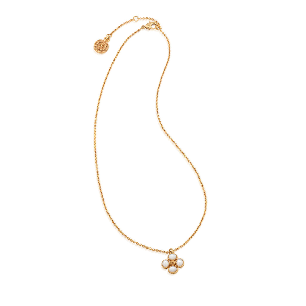 Berry Clover Double Sided Charm Necklace, 16"+2" - MOP