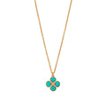 Berry Clover Double Sided Charm Necklace, 16"+2" - Turquoise