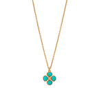 Berry Clover Double Sided Charm Necklace, 16"+2" - Turquoise