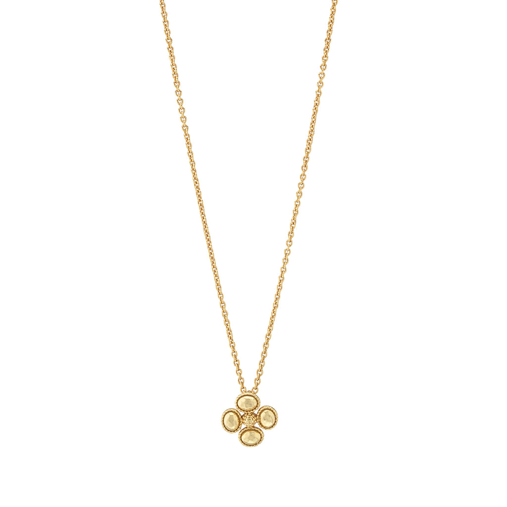 Berry Clover Station Necklace, 16"+2" - Gold