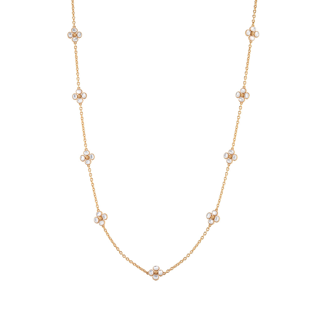 Berry Clover Double Sided Necklace, 28" - MOP
