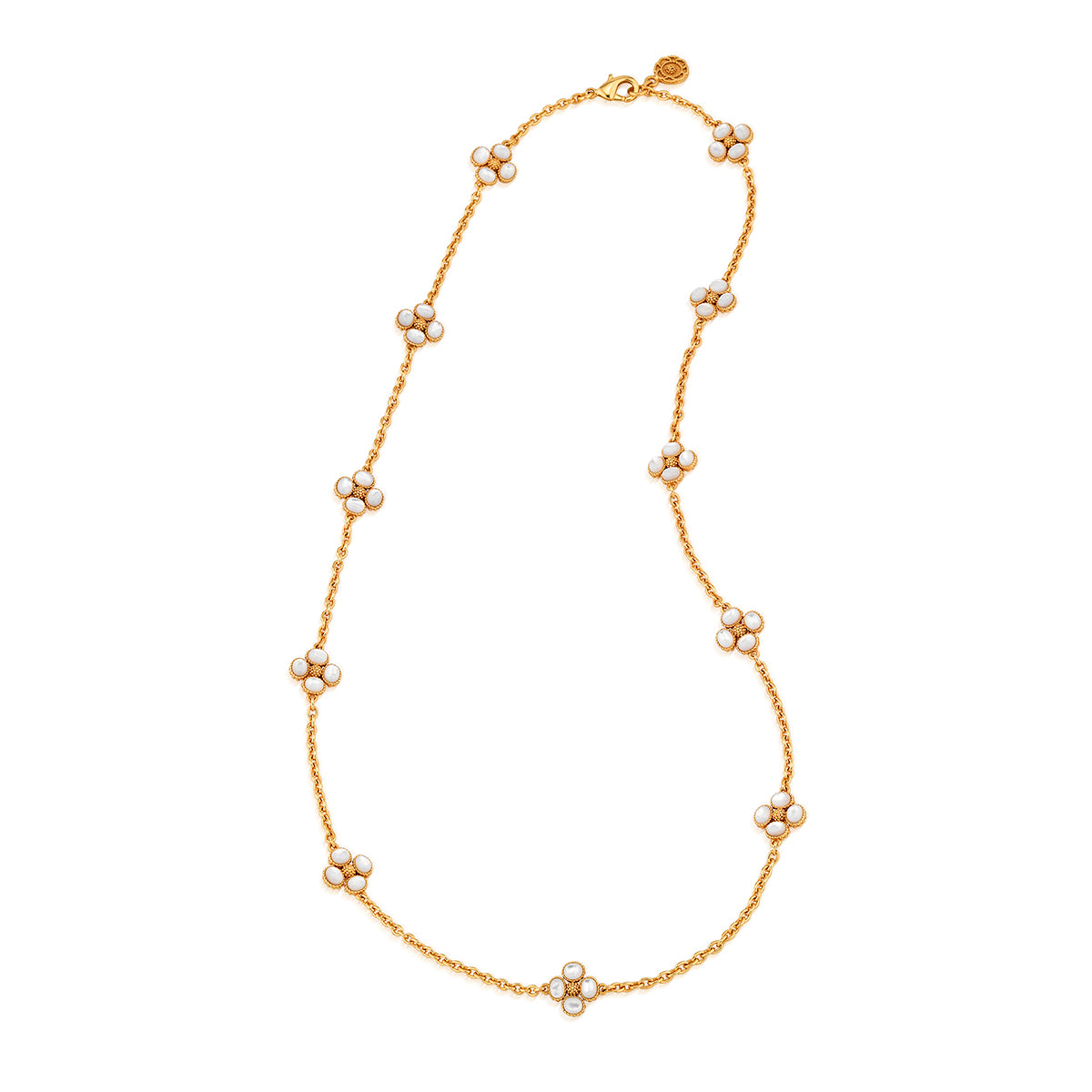 Berry Clover Double Sided Necklace, 28" - MOP