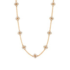 Berry Clover Double Sided Necklace, 16"+2" - MOP