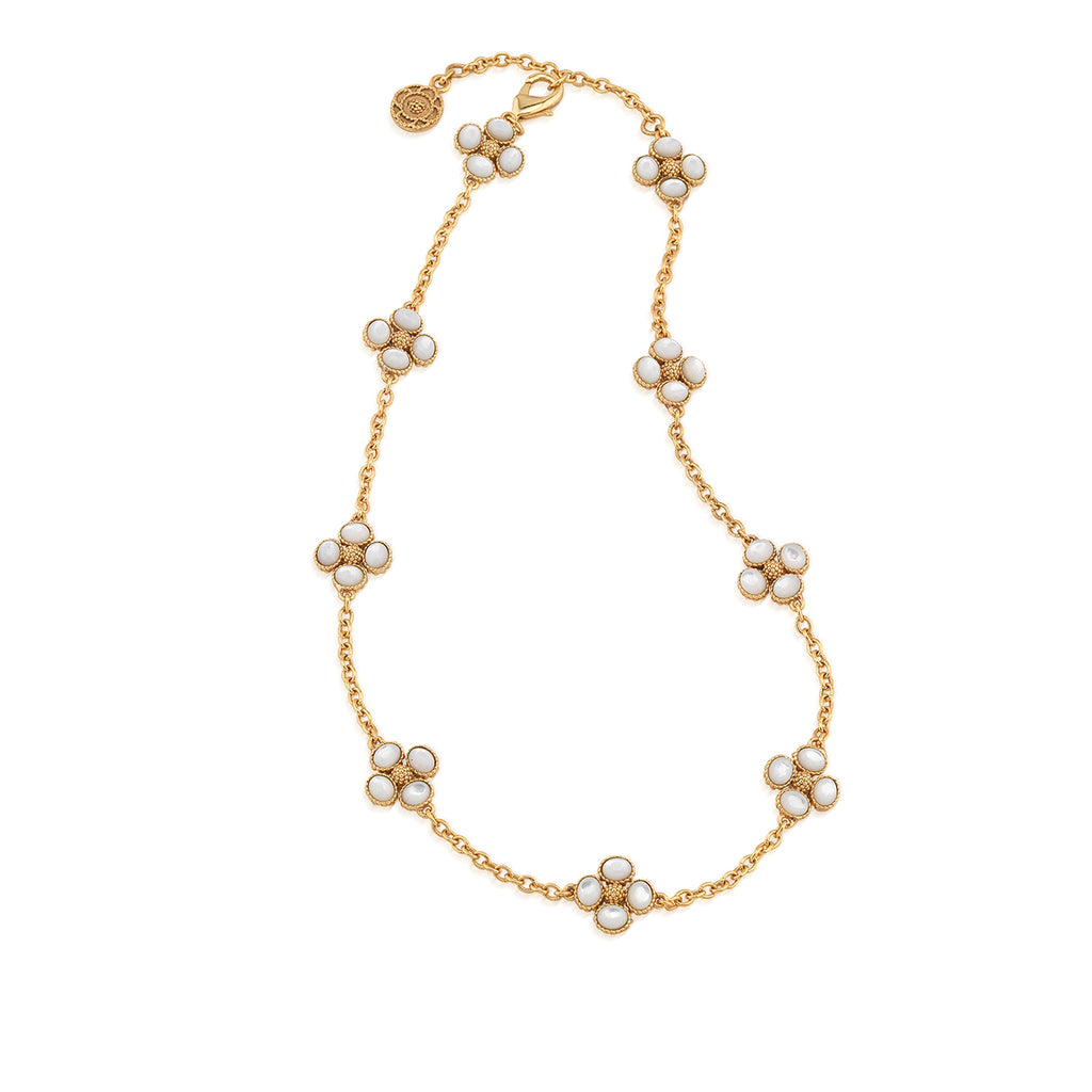 Berry Clover Double Sided Necklace, 16"+2" - MOP
