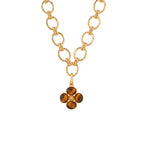 Berry Clover Double Sided Charm/Pendant - Tiger's Eye