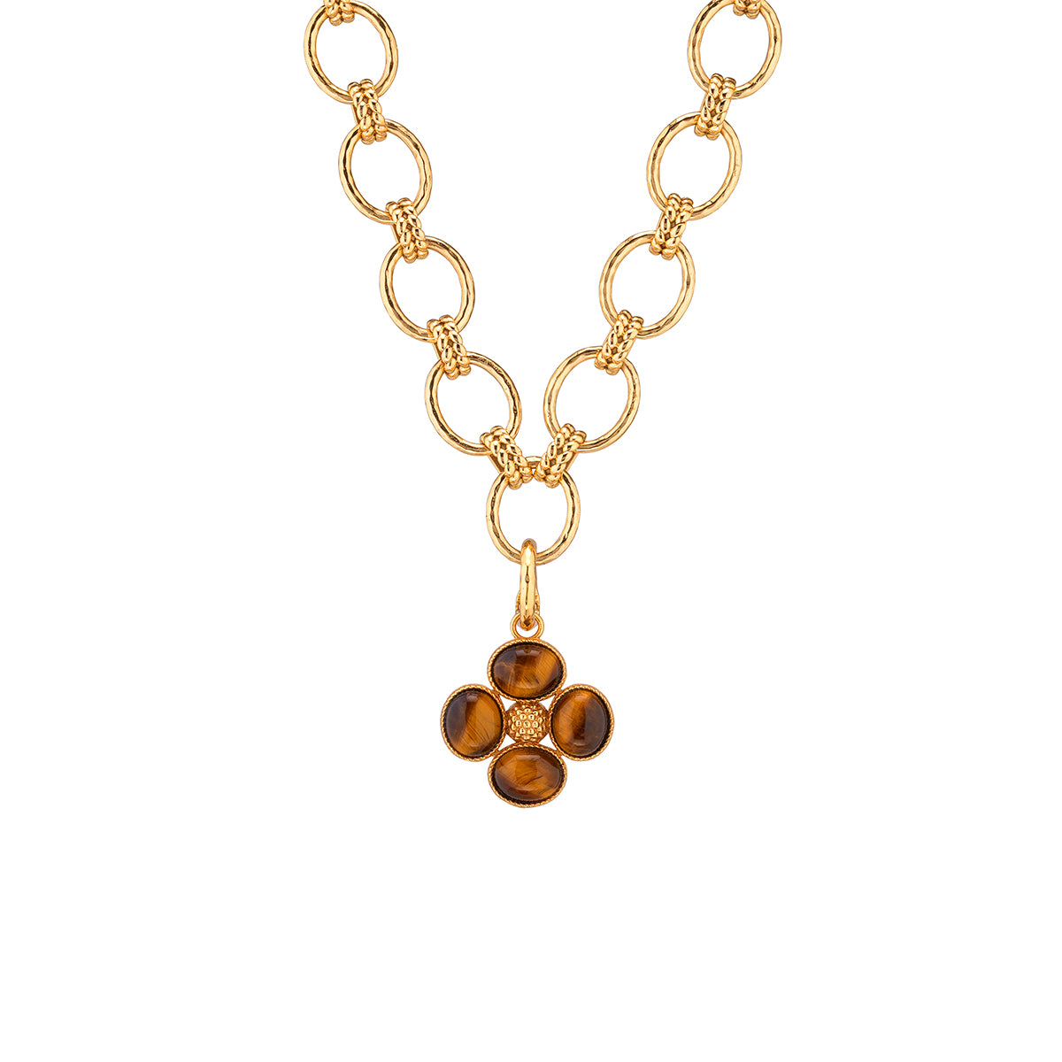Berry Clover Double Sided Charm/Pendant - Tiger's Eye