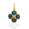 Berry Clover Double Sided Pendant - Blue Labradorite