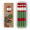 Set 4 Striped Holiday Candles