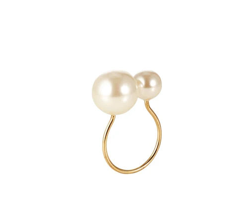 Pearl Napkin Ring in Ivory/Gold