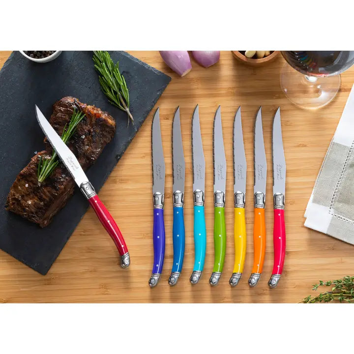 Steak Knives Set of 8 in Rainbow