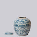 Delicate Curlicue Blue & White