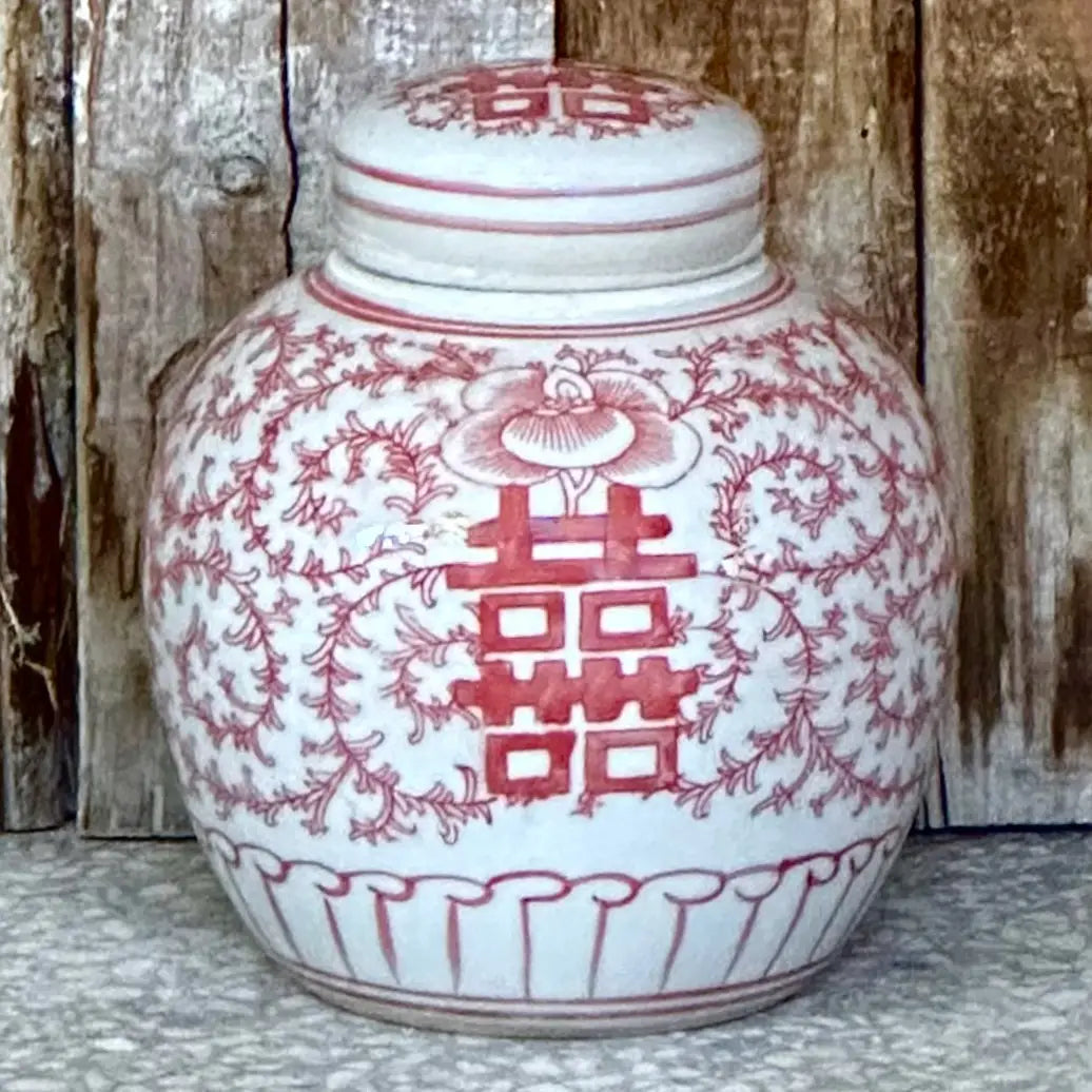 Red & White Double Happiness Jar