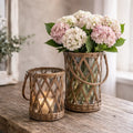 Classic Glass and Wicker Vase | Small