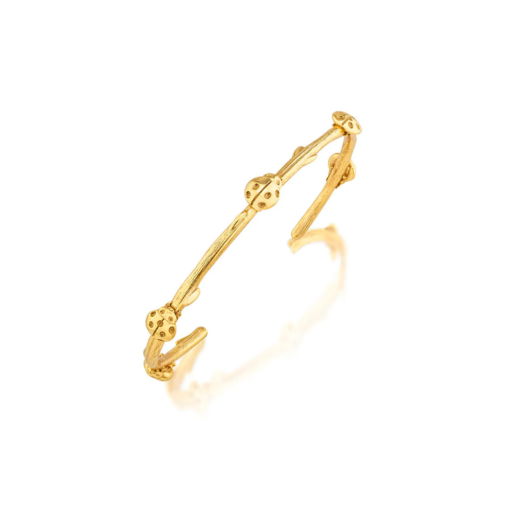 Meadow Ladybug Petite Cuff Gold