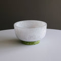 RESIN Rio Small Bowl with Base (White and Green)