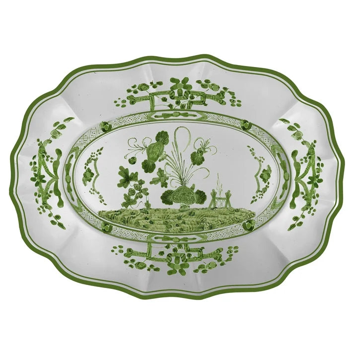 VIDA Faenza Med Platter Green & White