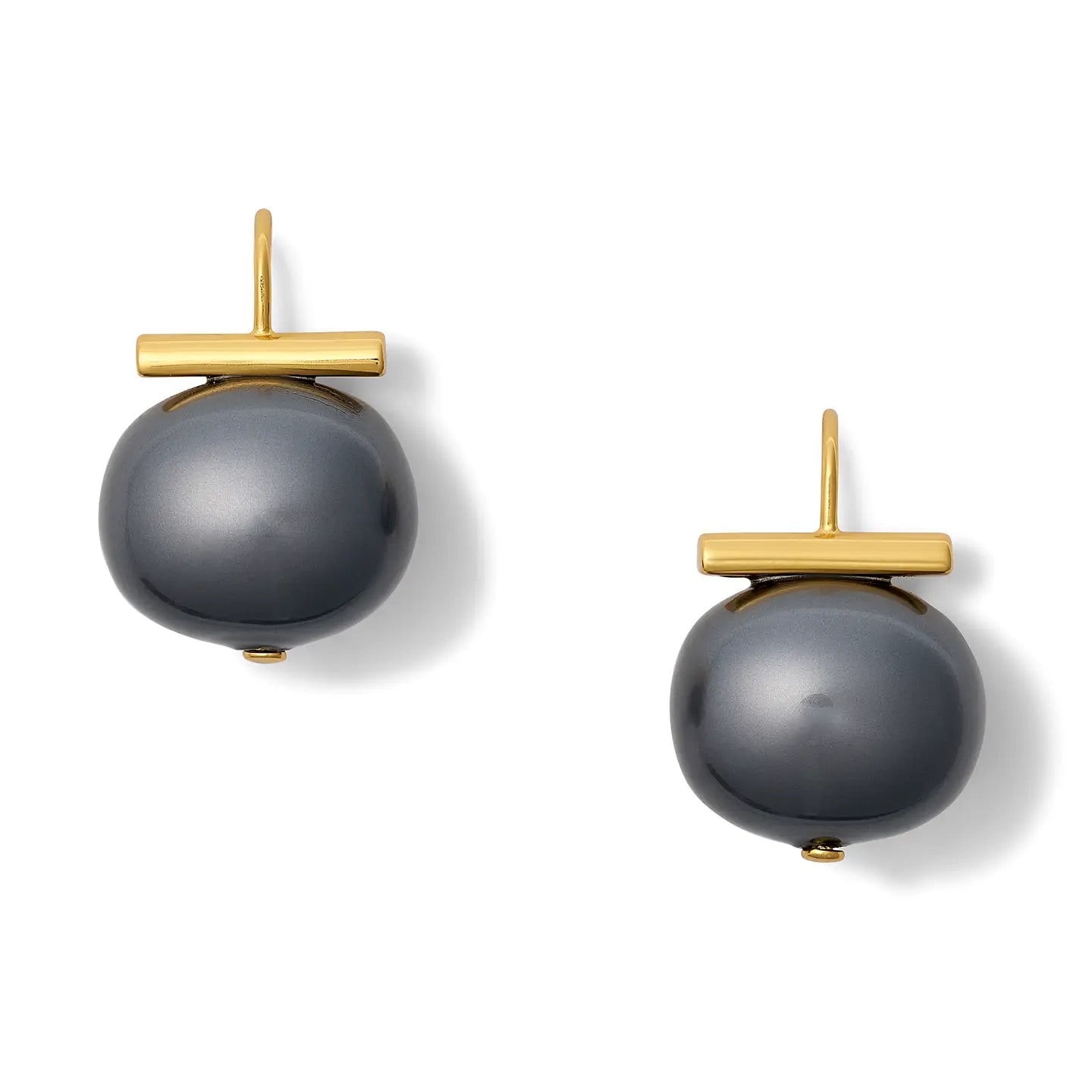 Black Pebble Pearl Earrings