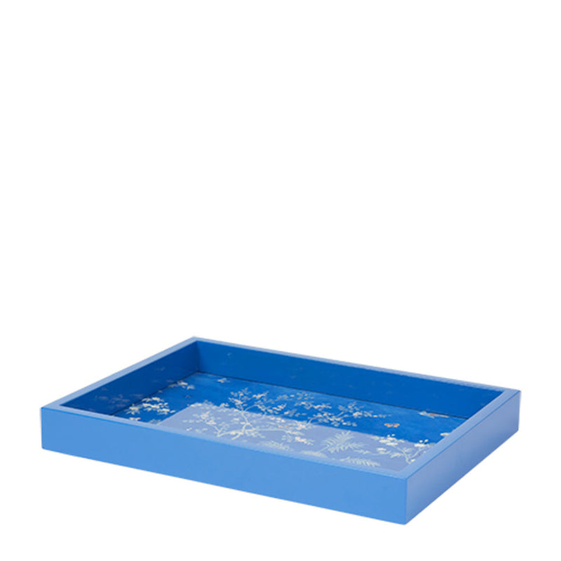 Chinoserie Lacquer Tray in Blue (Small)