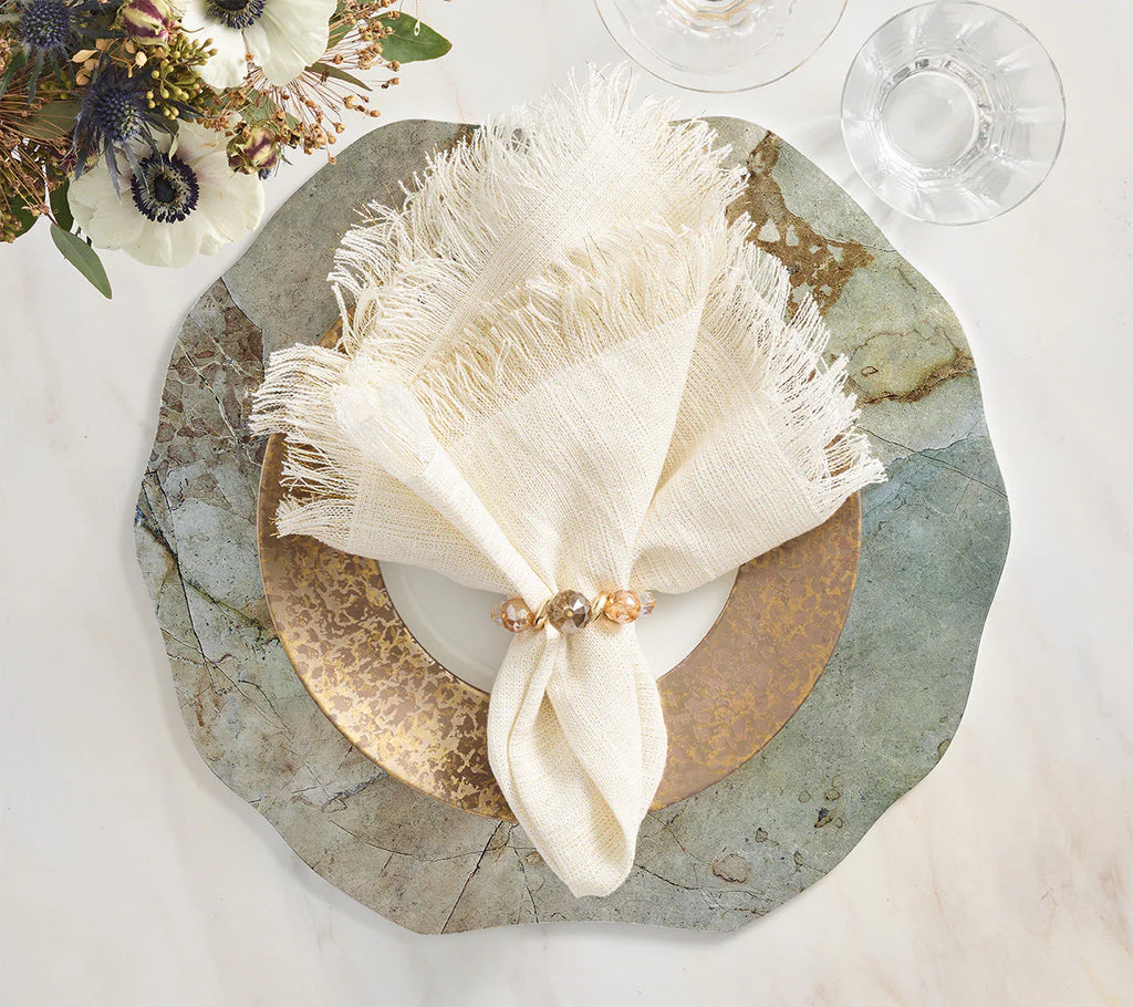 Borealis Napkin Ring in Iridescent & Champagne
