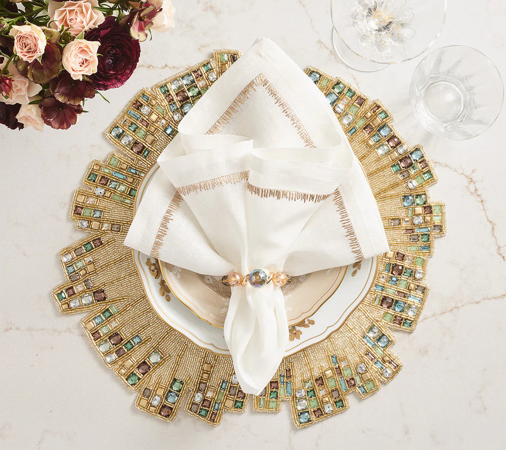 Borealis Napkin Ring in Iridescent & Champagne