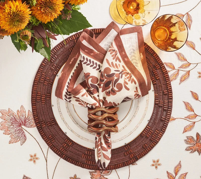 Botanica Napkin - Ivory/Brown