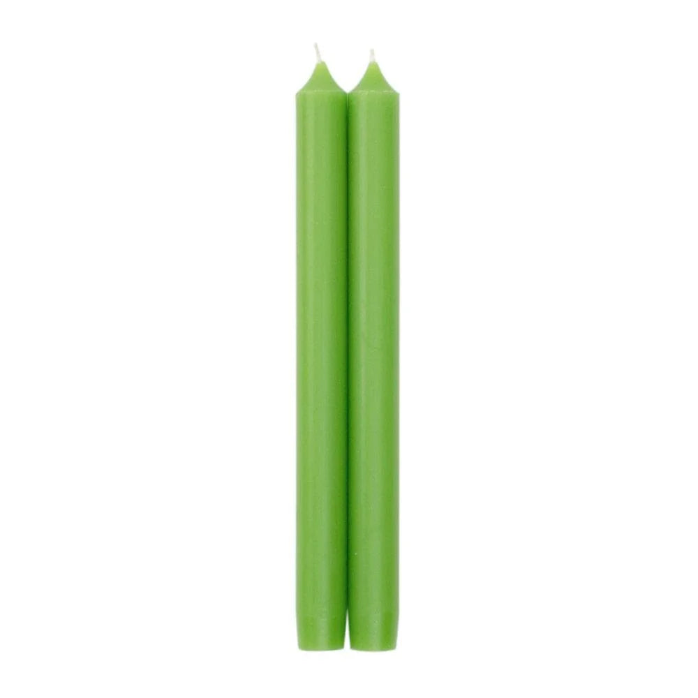 Spring Green 10" Crown Candles, 1 pair