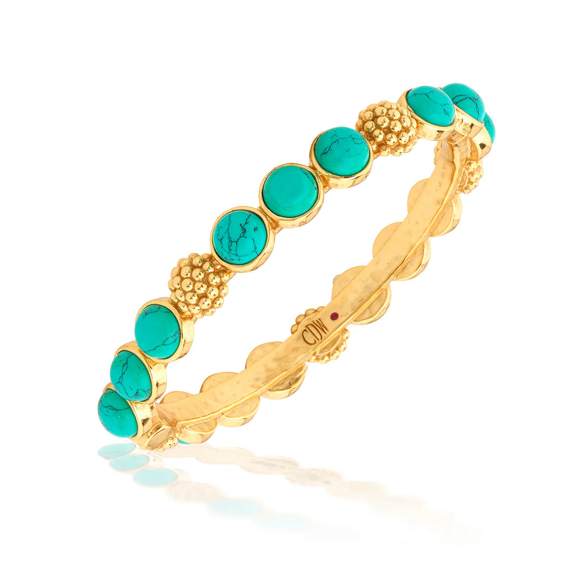 Berry Gem Hinged Bangle Turquoise