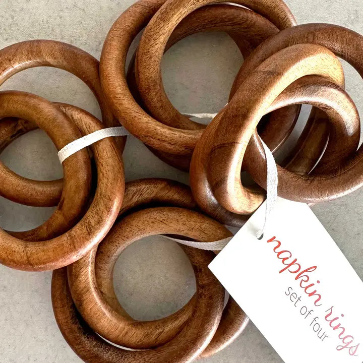 S/4 Wood Bangle Napkin Rings
