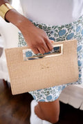 Chloe Clutch - Straw - Gold Charm (Golf)