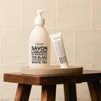 White Tea Hand Soap in White Lacquered Glass Pump