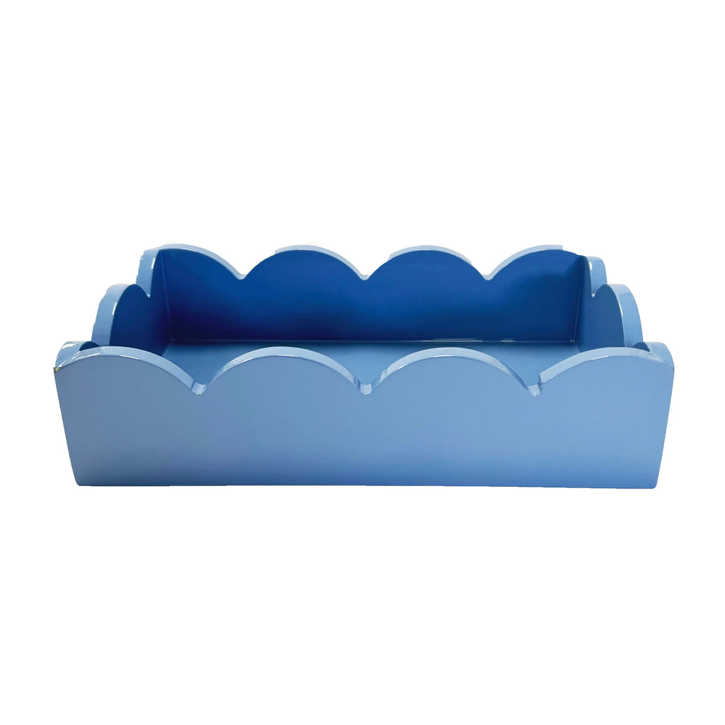 Lacquer Scalloped Guest Towel Holder in Cornflower by WH Hostess