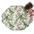 S/4 Woodland Berry/Green Velvet Reversible Placemats