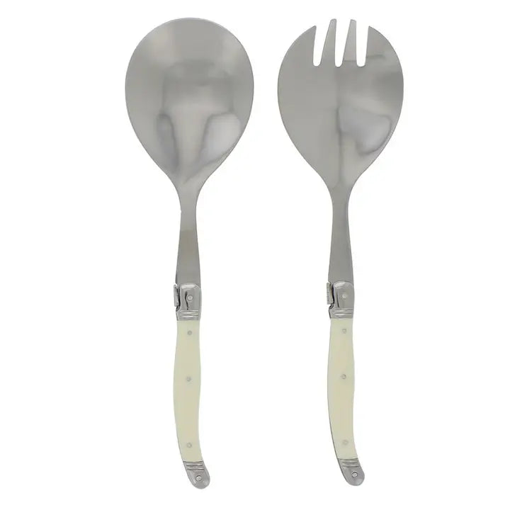 Laguiole Connoisseur Faux Ivory Salad Servers – Set of 2