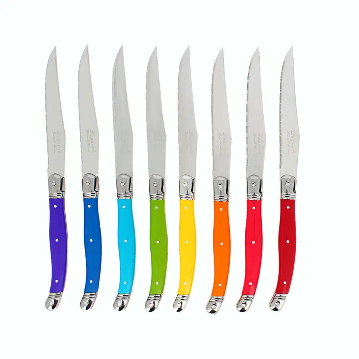 Steak Knives Set of 8 in Rainbow