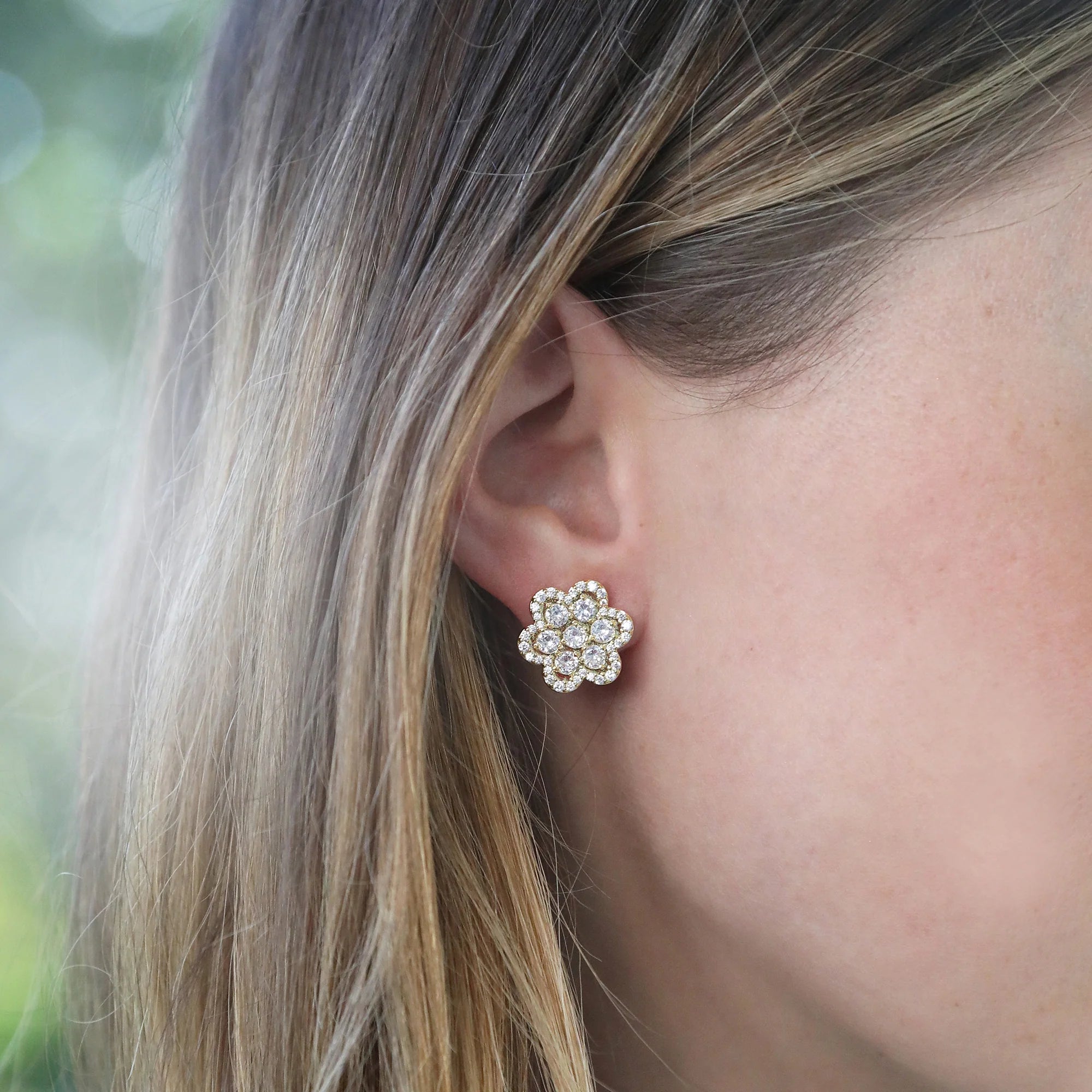 Delphine Pave Earrings in Gold