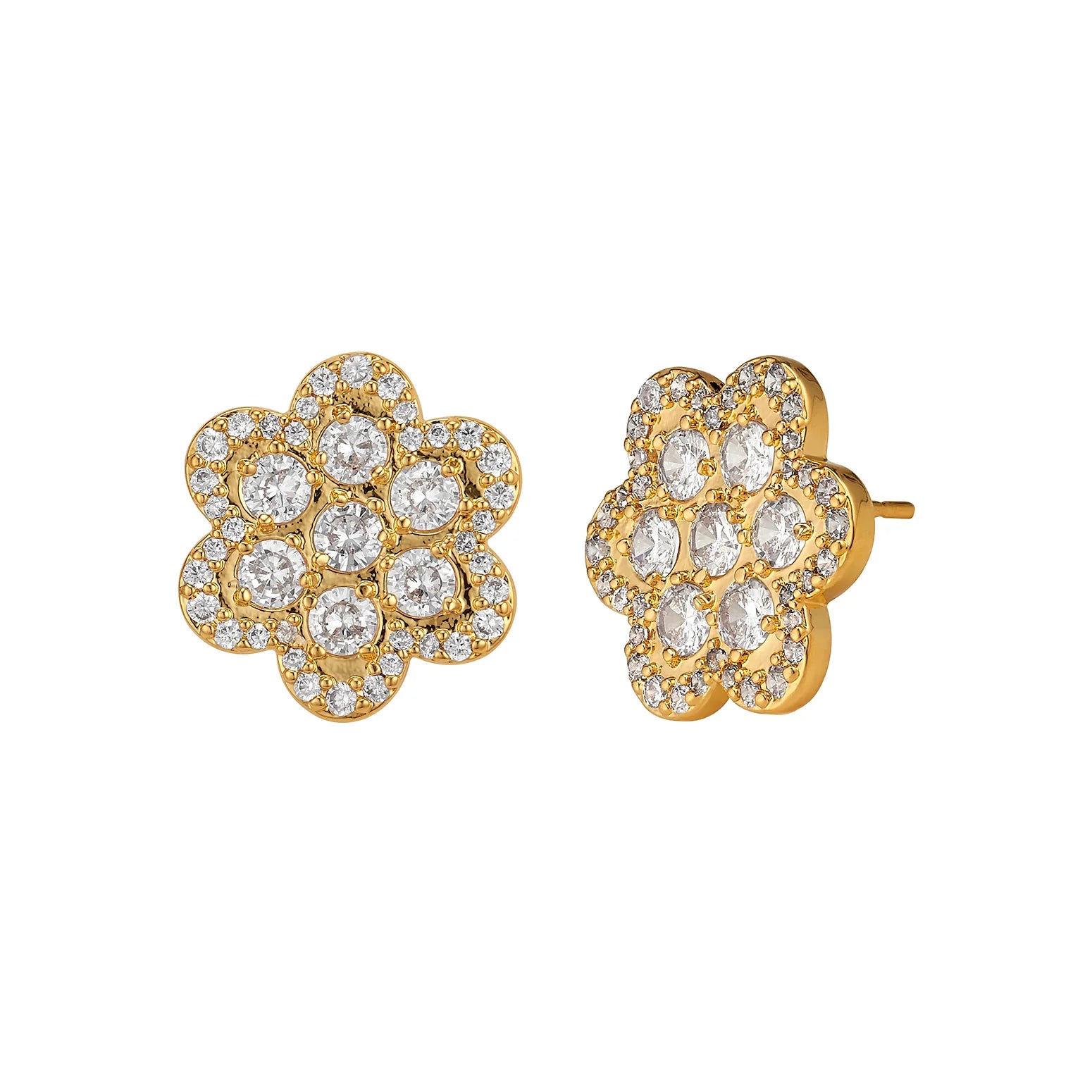 Delphine Pave Earrings in Gold