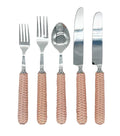 Pink Rattan 5pc Place Setting