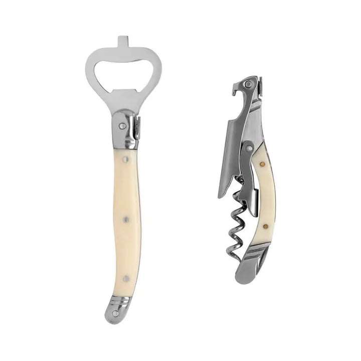 Barware Opener & Corkscrew – Faux Ivory