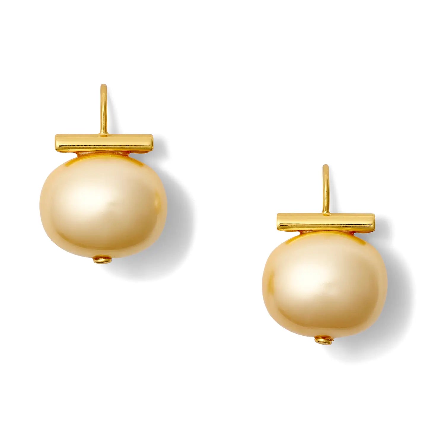 Buttery Gold Pebble Pearl Earrings
