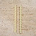Pair Bamboo Taper Beeswax Candles