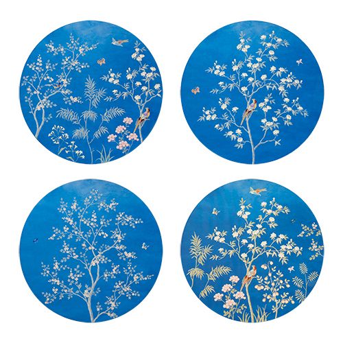 Chinoiserie Lacquered Placemat Set of 4 in Blue