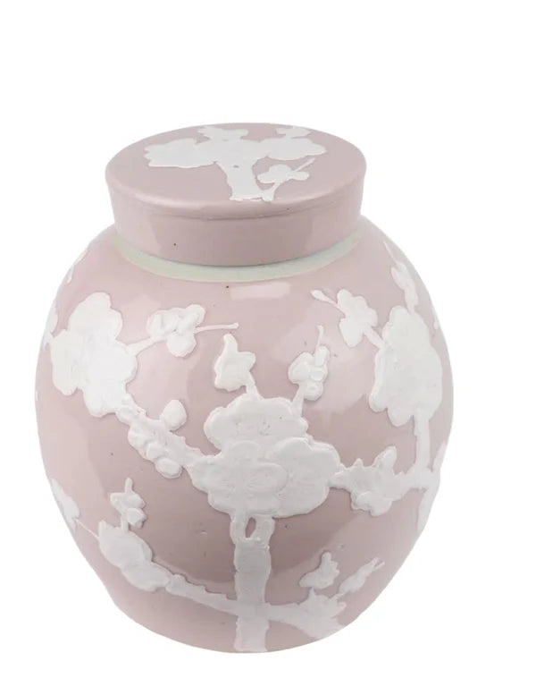 Pale Pink Cherry Blossom Flat Top Jar