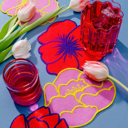 Flower Cocktail Napkins - Set of 4