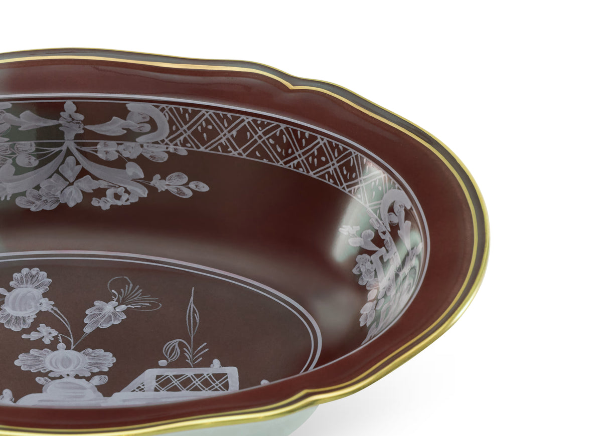Oriente Italiano Castagna Oval Serving Bowl