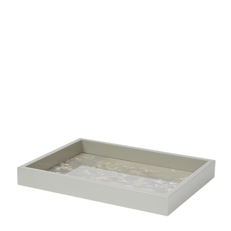 Chinoserie Lacquer Tray in Grey (Small)