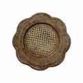 Rattan Scallop Rnd Charger Plt--Nat Ttop Rattan Scallop Chg Plate-Round