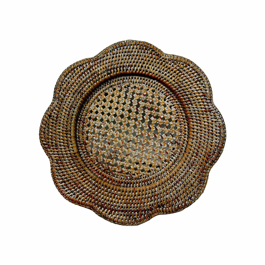 Rattan Scallop Rnd Charger Plt--Nat Ttop Rattan Scallop Chg Plate-Round