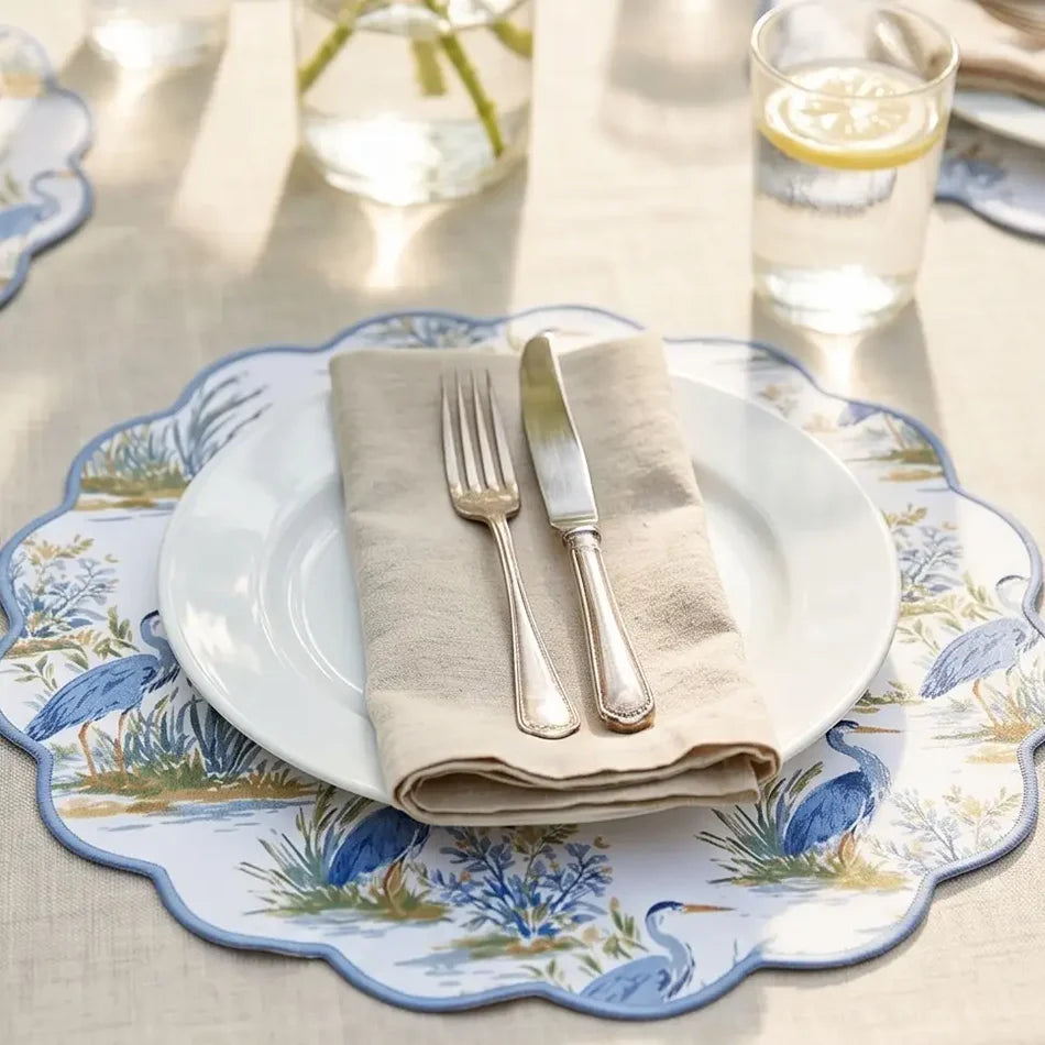 VIDA Heron & Palm Reversible Placemat Set of 4