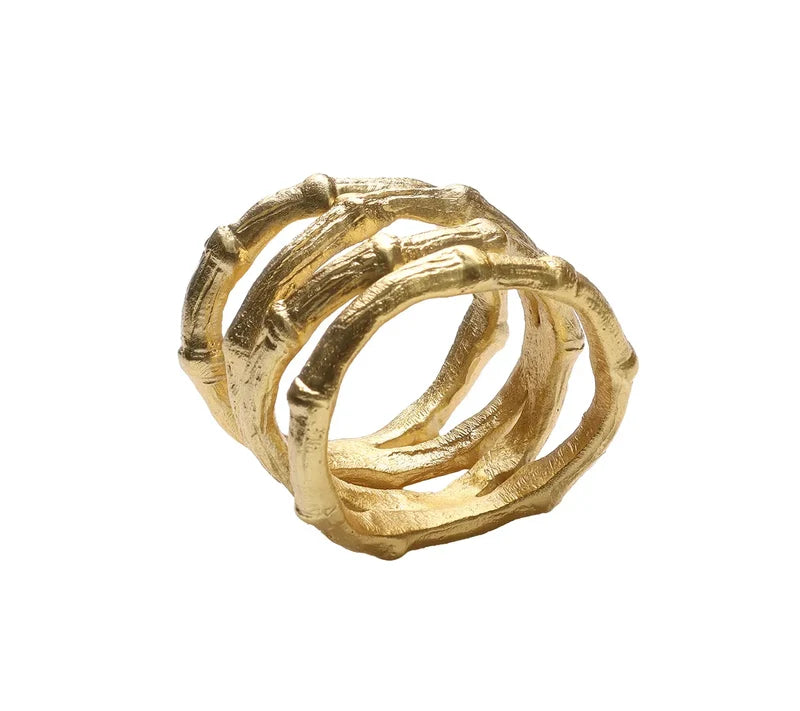 Bamboo Napkin Ring - Gold (S/4)