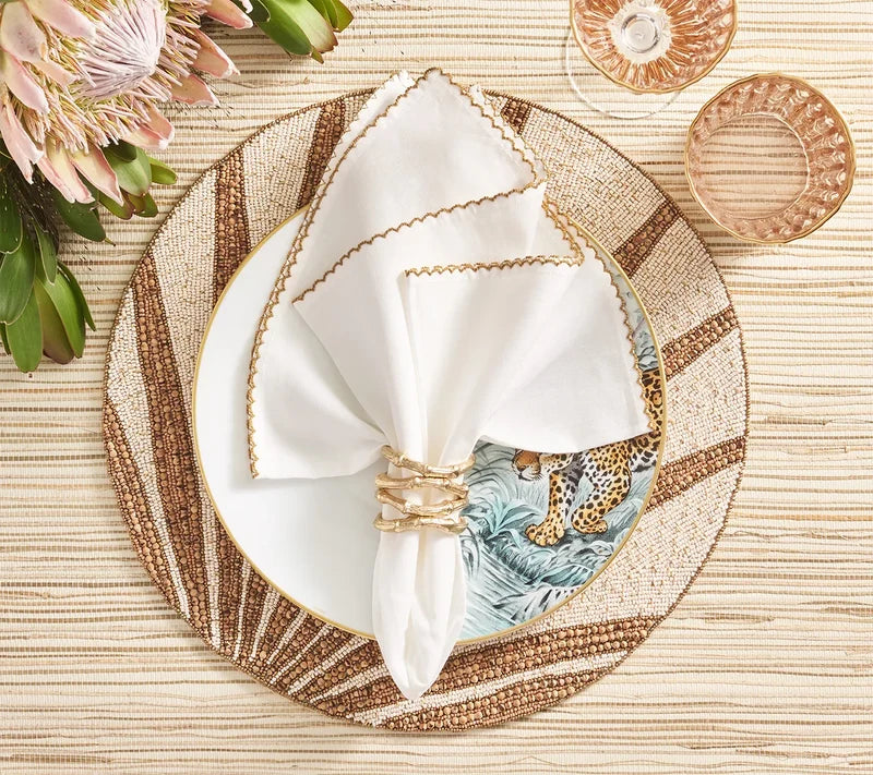 Bamboo Napkin Ring - Gold (S/4)